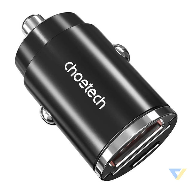 Car Charger Choetech TC0006 1x USB A 1x USB C 30W PD 3.0 (black) Car chargers