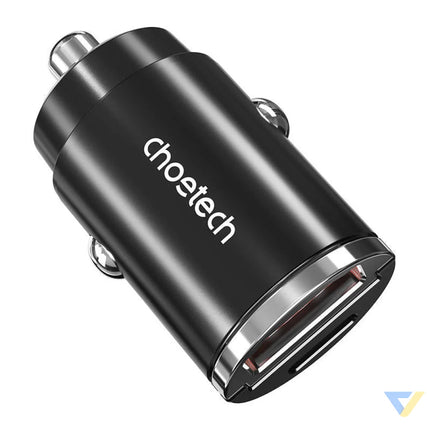 Car Charger Choetech TC0006 1x USB A 1x USB C 30W PD 3.0 (black) Car chargers