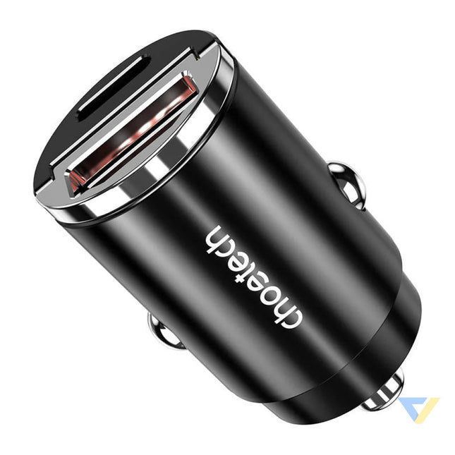 Car Charger Choetech TC0006 1x USB A 1x USB C 30W PD 3.0 (black) Car chargers