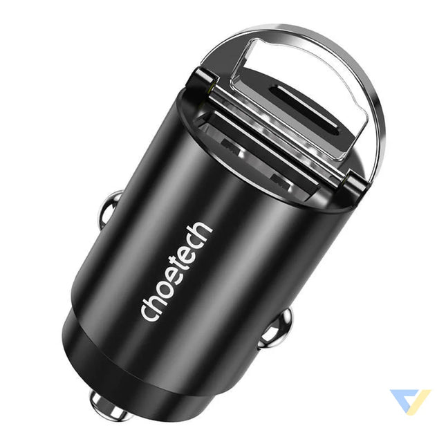 Car Charger Choetech TC0006 1x USB A 1x USB C 30W PD 3.0 (black) Car chargers