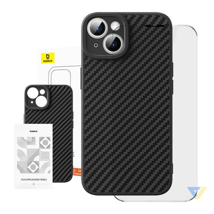 Case Baseus Synthetic Fiber iPhone 15 Plus + tempered glass Protective cases for smartphones