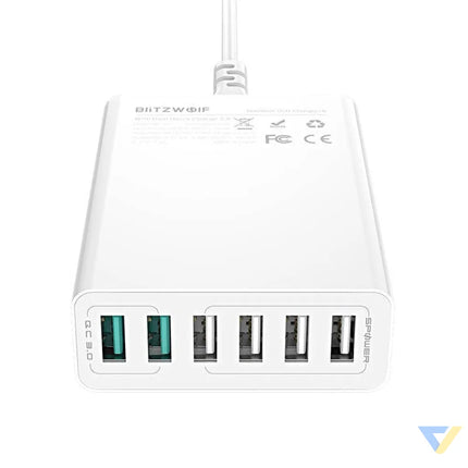 Charger 6x USB Blitzwolf BW S15 QC 3.0 60 W (white) mains chargers
