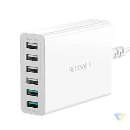 Charger 6x USB Blitzwolf BW S15 QC 3.0 60 W (white) mains chargers