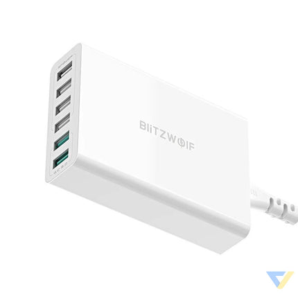 Charger 6x USB Blitzwolf BW S15 QC 3.0 60 W (white) mains chargers