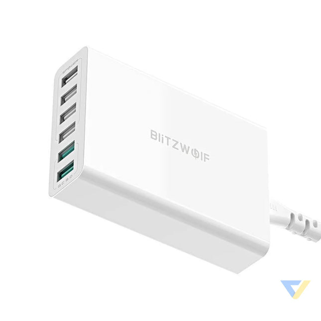 Charger 6x USB Blitzwolf BW S15 QC 3.0 60 W (white) mains chargers