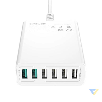 Charger 6x USB Blitzwolf BW S15 QC 3.0 60 W (white) mains chargers