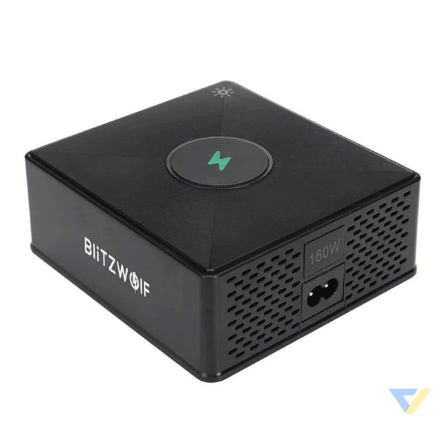 Charger Blitzwolf 868H 2xUSB A 3xUSB type C 160W (black) mains chargers