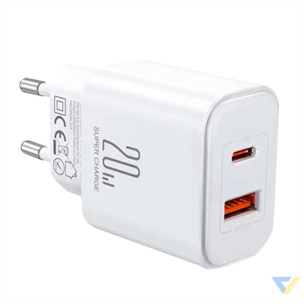 Charger Flash Joyroom JR TCF05 (EU) 20W A + C (white) mains chargers