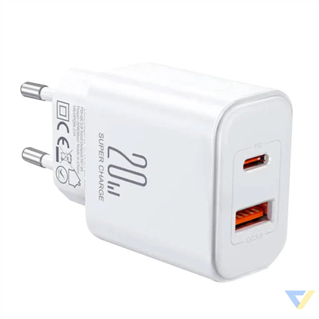 Charger Flash Joyroom JR TCF05 (EU) 20W A + C (white) mains chargers