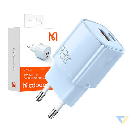 Charger GaN 33W Mcdodo CH 0154 USB C USB A (blue) mains chargers