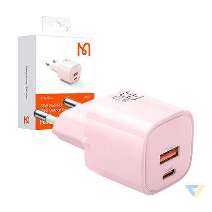 Charger GaN 33W Mcdodo CH 0155 USB C USB A (pink) mains chargers
