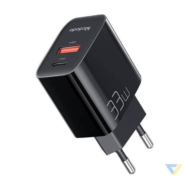 Charger GaN 33W Mcdodo CH 0921 USB C USB A (black) mains chargers