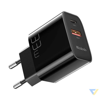 Charger GaN 33W Mcdodo CH 0921 USB C USB A (black) mains chargers