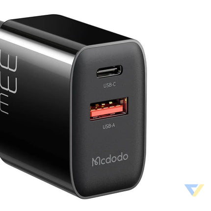 Charger GaN 33W Mcdodo CH 0921 USB C USB A (black) mains chargers