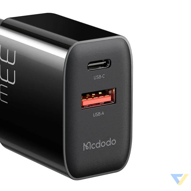 Charger GaN 33W Mcdodo CH 0921 USB C USB A (black) mains chargers