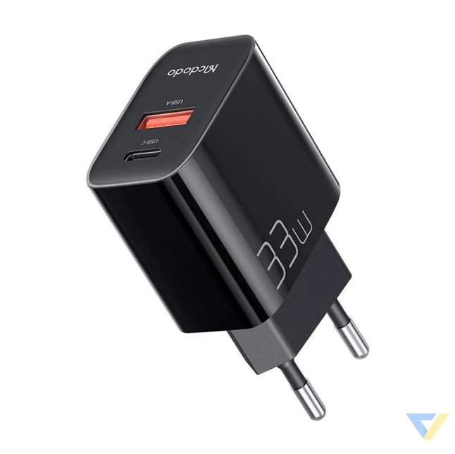 Charger GaN 33W Mcdodo CH 0921 USB C USB A (black) mains chargers
