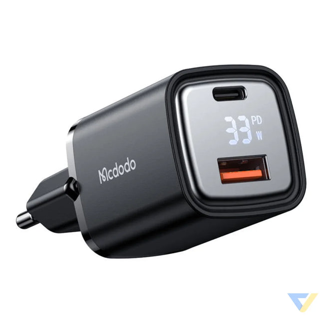 Charger McDodo CH 1701 33W with display (black) mains chargers