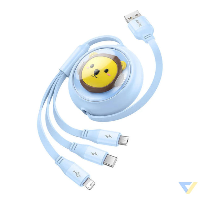 Charging Cable 3w1 Baseus USB to USB C USB M Lightning 3,5A 1,1m (blue) Combo Cables