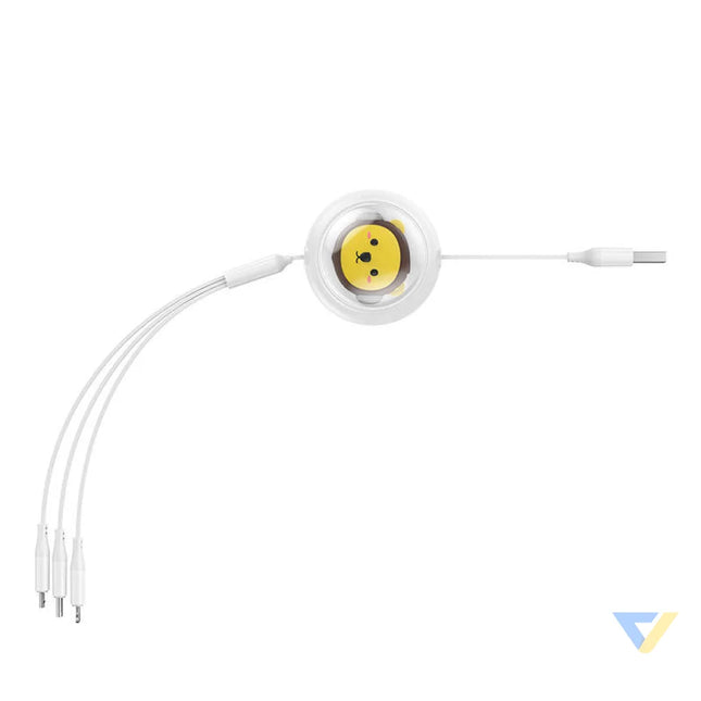 Charging Cable 3w1 Baseus USB to USB C USB M Lightning 3,5A 1,1m (White) Combo Cables