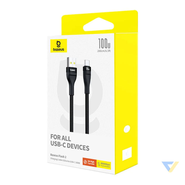 Charging Cable Baseus Flash 2 USB to USB C 100W 2m (black) USB to USB C