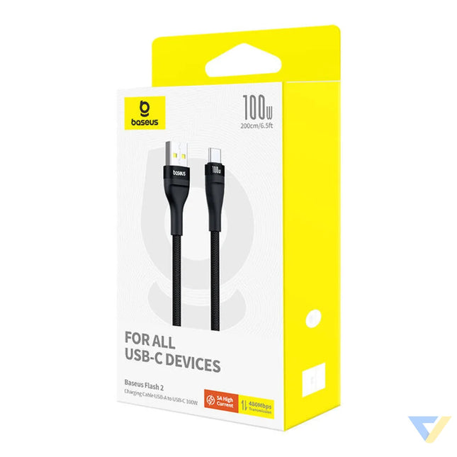Charging Cable Baseus Flash 2 USB to USB C 100W 2m (black) USB to USB C