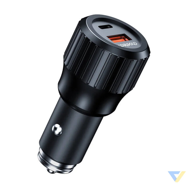 Choetech 63W Dual USB C 45w + USB A 18w fast car charger (black) Car chargers