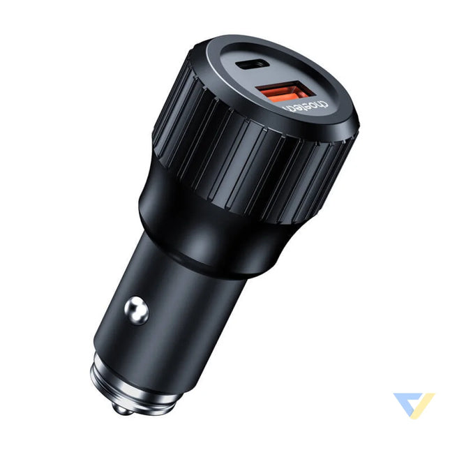Choetech 63W Dual USB C 45w + USB A 18w fast car charger (black) Car chargers