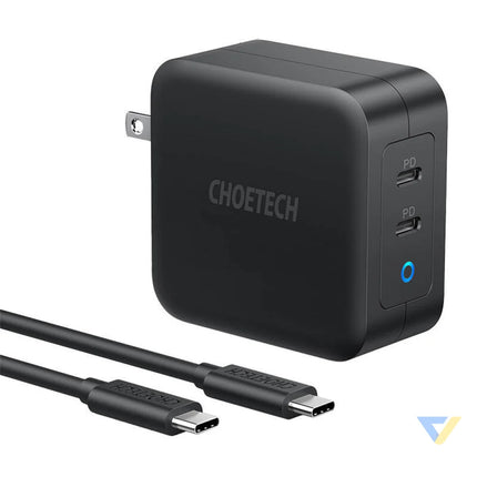 Choetech PD6008 2xUSB C PD 100W GaN mains charger mains chargers