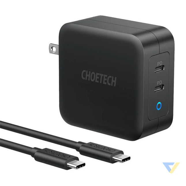 Choetech PD6008 2xUSB C PD 100W GaN mains charger mains chargers