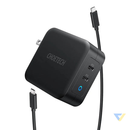 Choetech PD6008 2xUSB C PD 100W GaN mains charger mains chargers