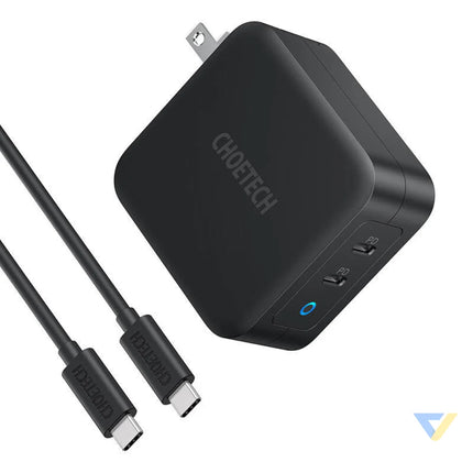 Choetech PD6008 2xUSB C PD 100W GaN mains charger mains chargers