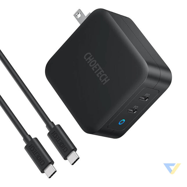 Choetech PD6008 2xUSB C PD 100W GaN mains charger mains chargers