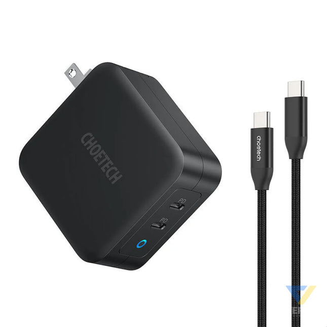 Choetech PD6008 2xUSB C PD 100W GaN mains charger mains chargers