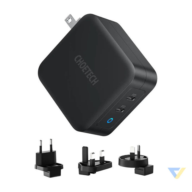 Choetech PD6008 2xUSB C PD 100W GaN mains charger mains chargers