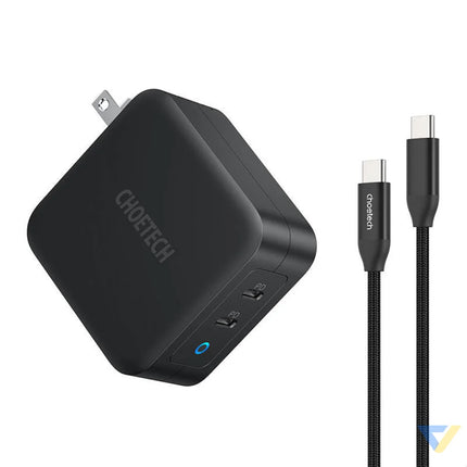 Choetech PD6008 2xUSB C PD 100W GaN mains charger mains chargers
