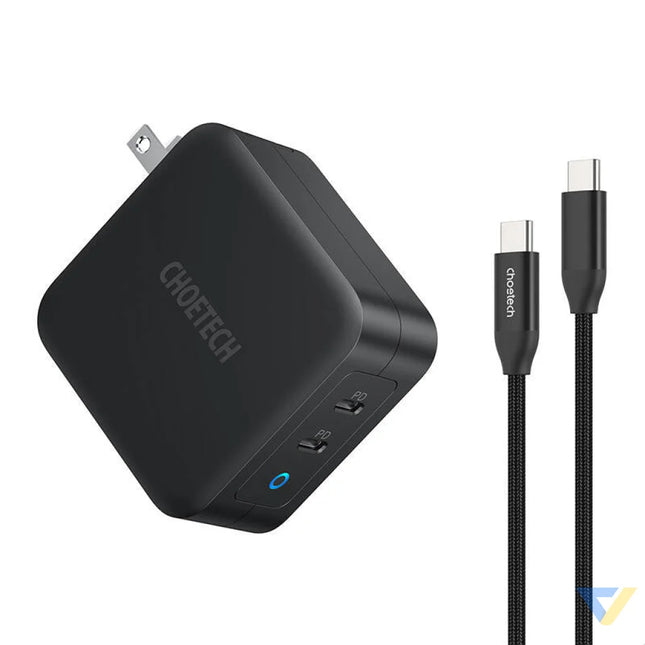 Choetech PD6008 2xUSB C PD 100W GaN mains charger mains chargers