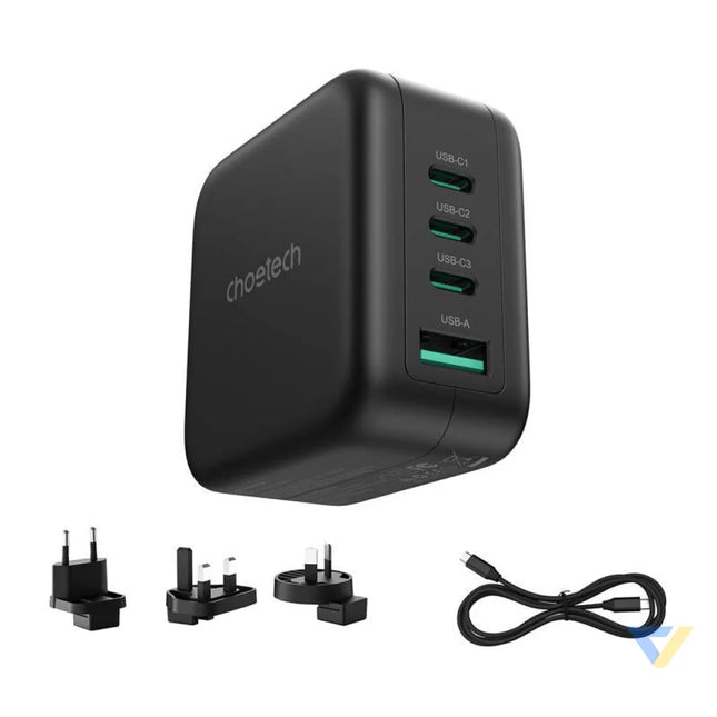 Choetech PD6055 70W GaN mains charger with US EU UK AU adapters mains chargers