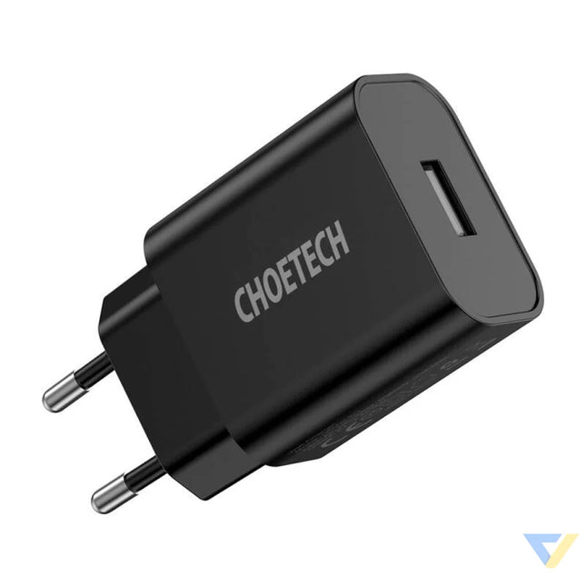 Choetech Q5002 12W USB A power charger (black) mains chargers