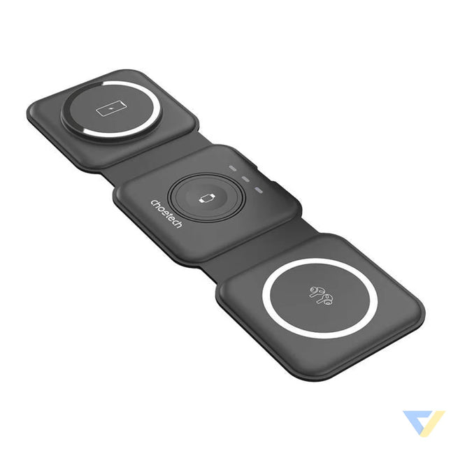 Choetech T588 F 3in1 Magnetic Wireless Charger 15W (black) Wireless chargers