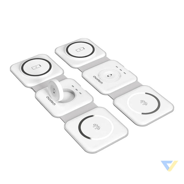 Choetech T588 F 3in1 Magnetic Wireless Charger 15W (white) Wireless chargers