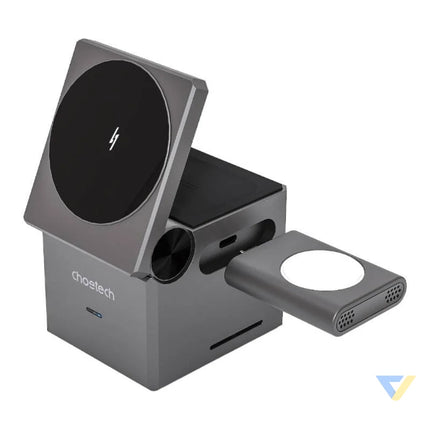 Choetech T632 F 3 in 1 15W inductive charger (black) Wireless chargers