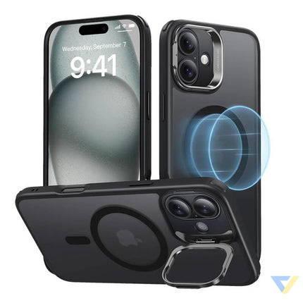 Classic Hybrid (HaloLock) ESR case with stand for iPhone 16 (black) Protective cases for smartphones