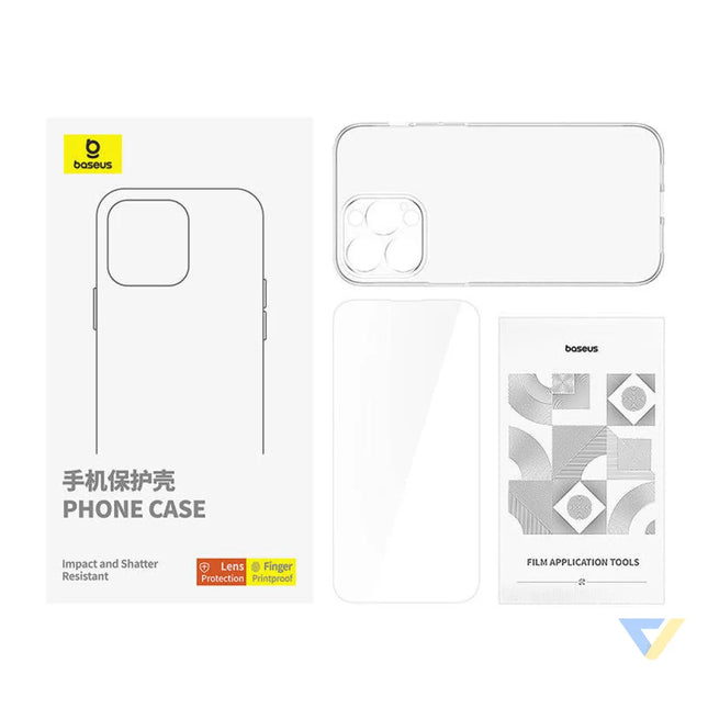 Clear Case Baseus iPhone 15 Pro + tempered glass Protective cases for smartphones