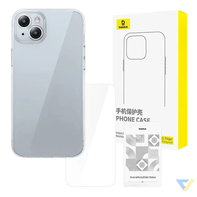 Clear Case Baseus iPhone 15 + tempered glass Protective cases for smartphones