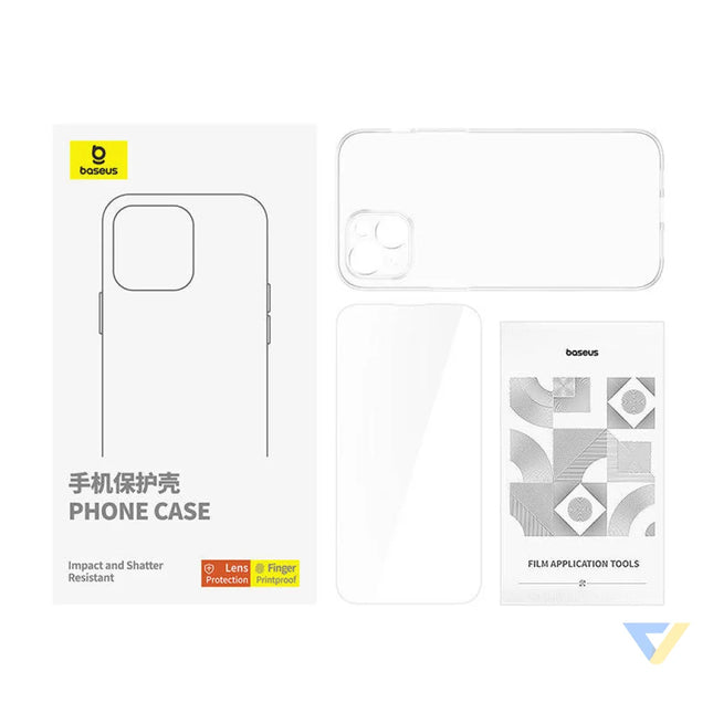 Clear Case Baseus iPhone 15 + tempered glass Protective cases for smartphones