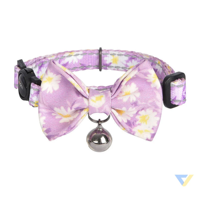 Collar set Dogness for cats 2 pcs (Calamus Purple/Polka Dot Purple) Walking and transportation