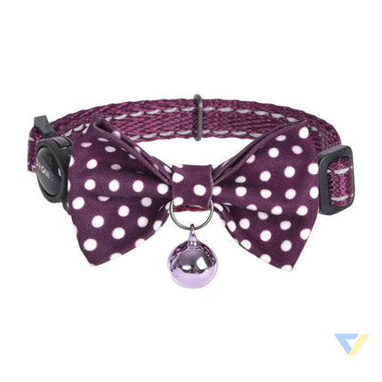 Collar set Dogness for cats 2 pcs (Calamus Purple/Polka Dot Purple) Walking and transportation