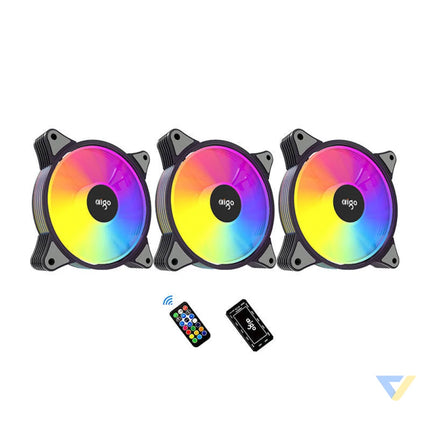 Computer Fan set 3in1 Aigo AR12 ARGB 120x120 (black) Fans
