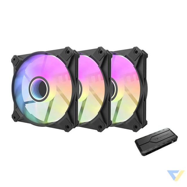 Computer fan set Darkflash INF8 ARGB 3in1 120x120 (black) Fans
