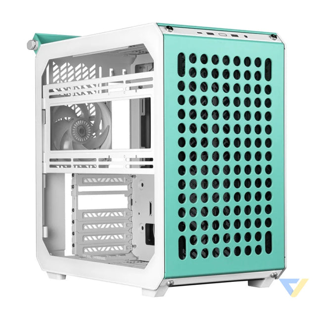 Cooler Master Qube 500 Flatpack Macaron computer case (green) With fan